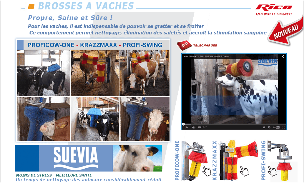 Brosses  Vaches Profi Cow - Profi Swing - Krazzmaxx SUEVIA RICO - Fermequip Morlaix Plounevez Moedec Bretagne