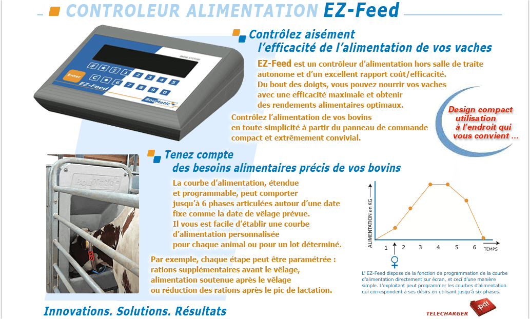 Contrler alimentation EZ Feed hors salle de traite - Fermequip Morlaix Plounevez Moedec