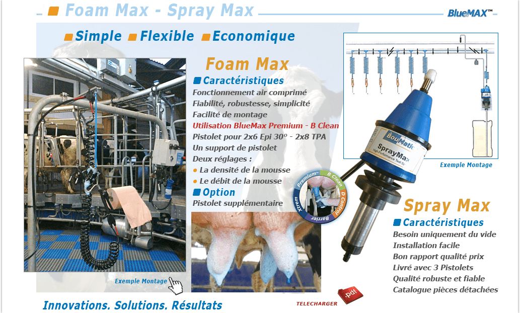 Foam Max et Spray Max de Boumatic chez Fermequip Moedec  Morlaix en Bretagne