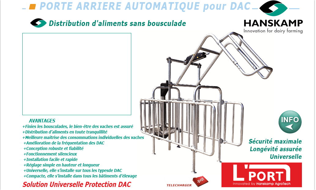 Porte arrire automatique pour DAC HANSKAMP- L'PORT - Fermequip Morlaix Plounevez-Moedec